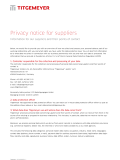 Privacy notice for suppliers